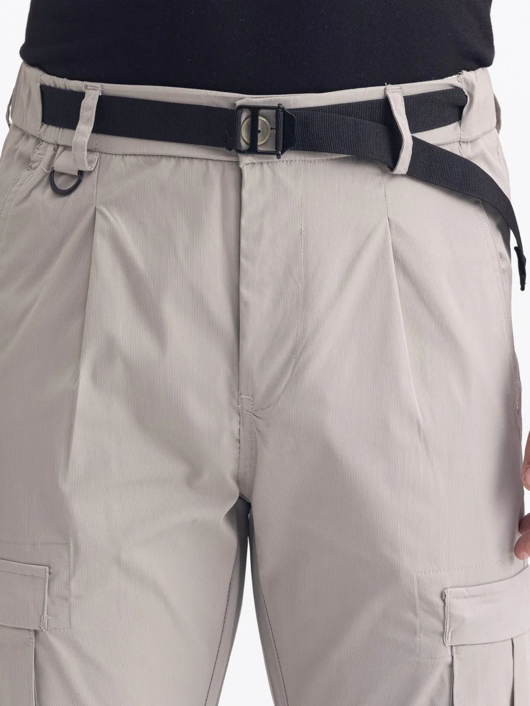 Light Grey Plain Cargo Pants
