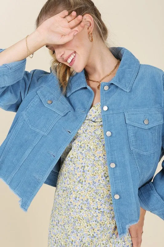 Lilou Frayed corduroy jacket