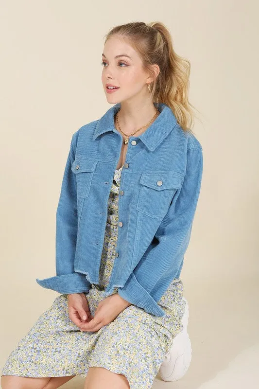 Lilou Frayed corduroy jacket