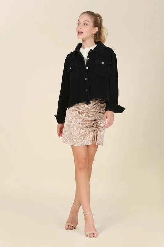 Lilou Frayed corduroy jacket
