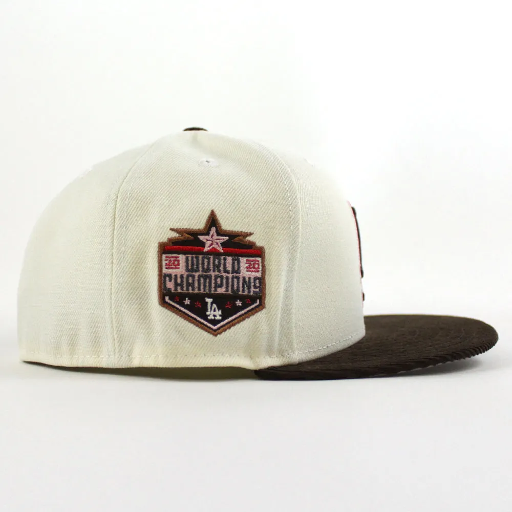 Los Angeles Dodgers World Series Champions 2022 New Era 59Fifty Fitted Hat (Chrome White Walnut Corduroy Gray Under Brim)