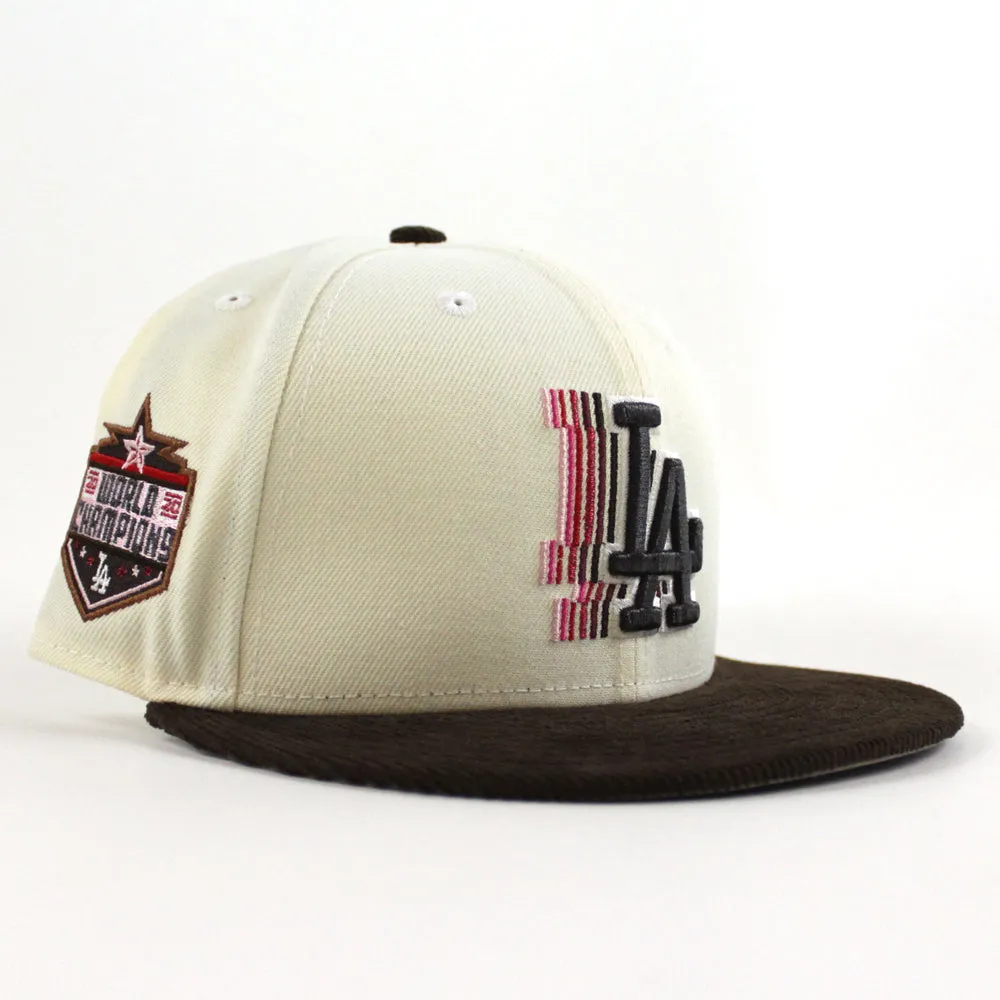 Los Angeles Dodgers World Series Champions 2022 New Era 59Fifty Fitted Hat (Chrome White Walnut Corduroy Gray Under Brim)