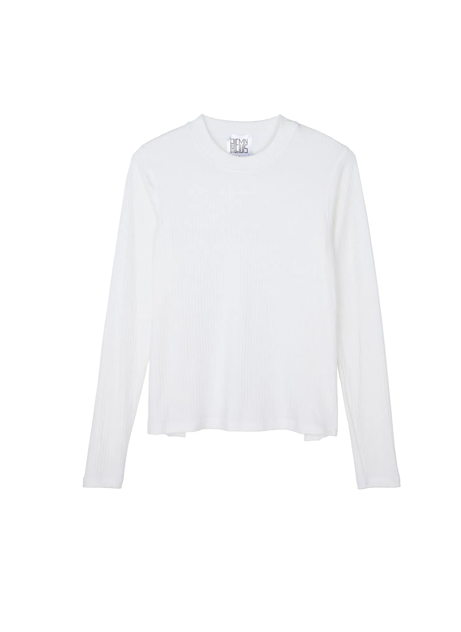 L/S BACKLESS TEE - WHITE/WHITE