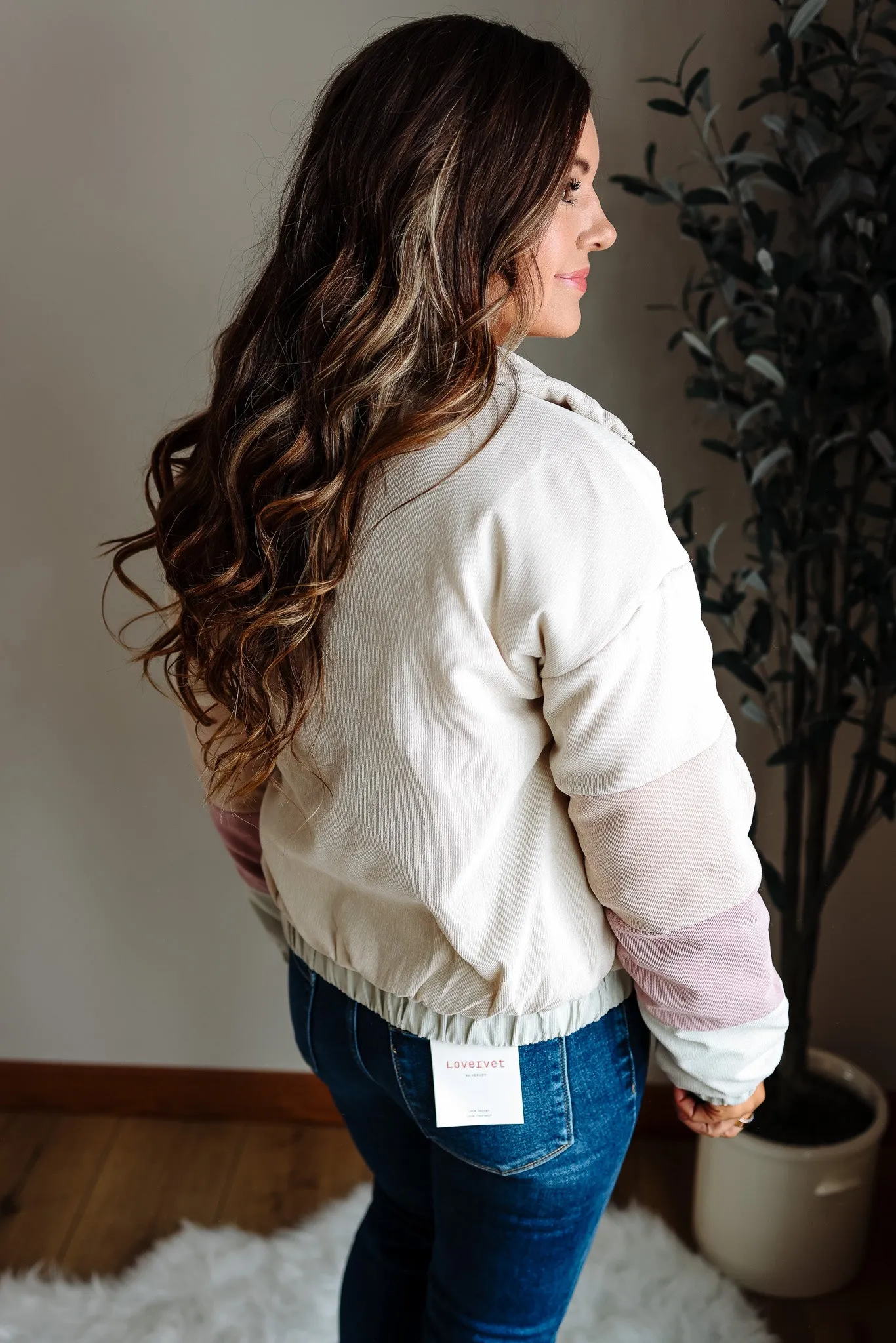 McCoy Color Block Puff Jacket - Ecru/Mint