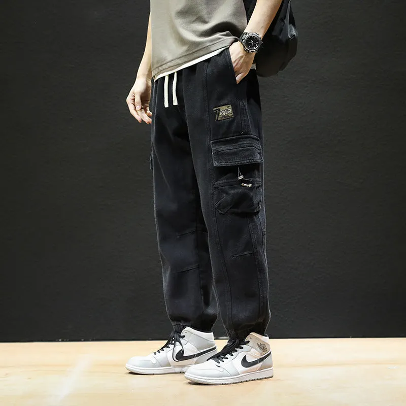 Men Cargo Pants Retro Classic Workwear Pants Men's Spring Loose Casual Trousers