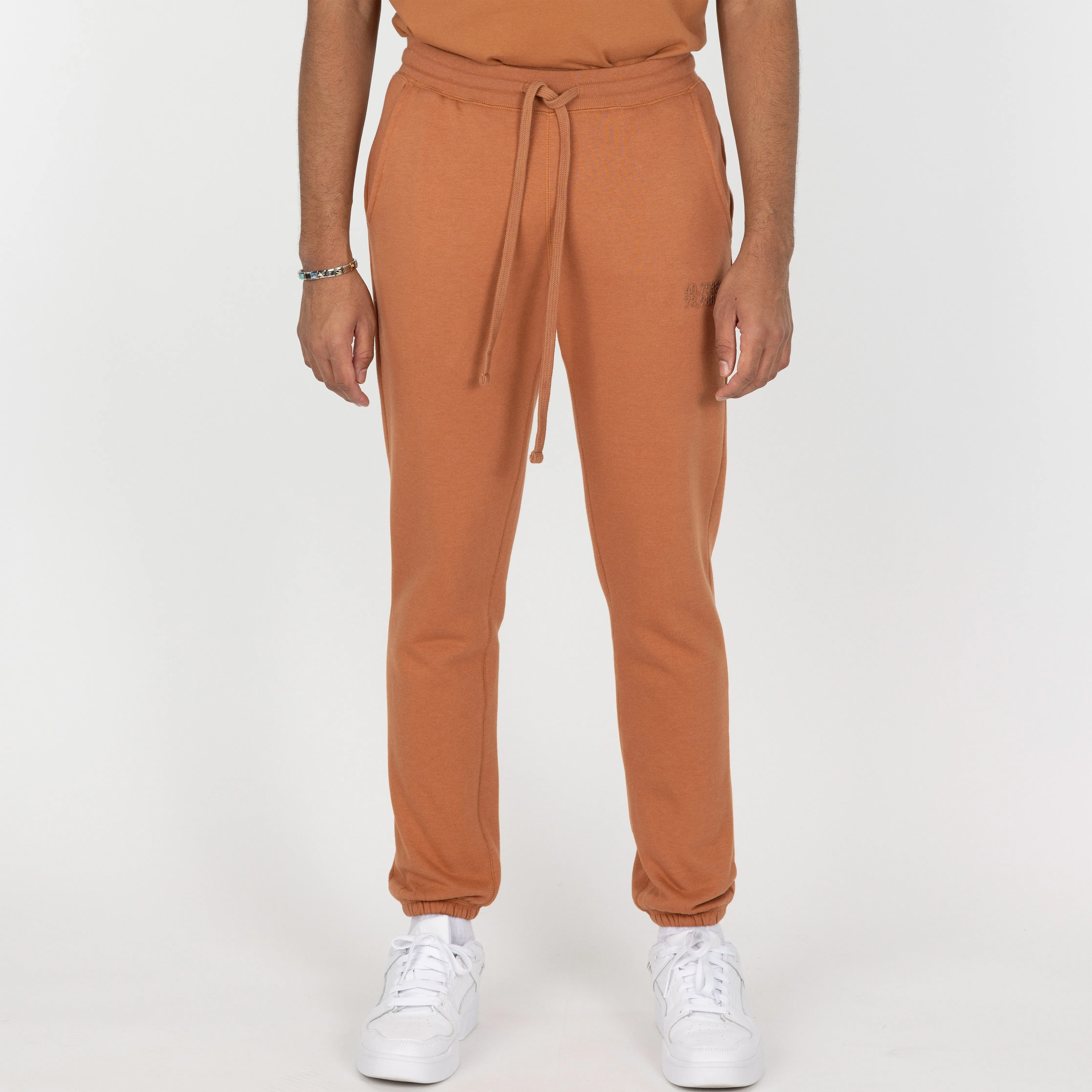Mens Fleece Jogger - Amber Brown