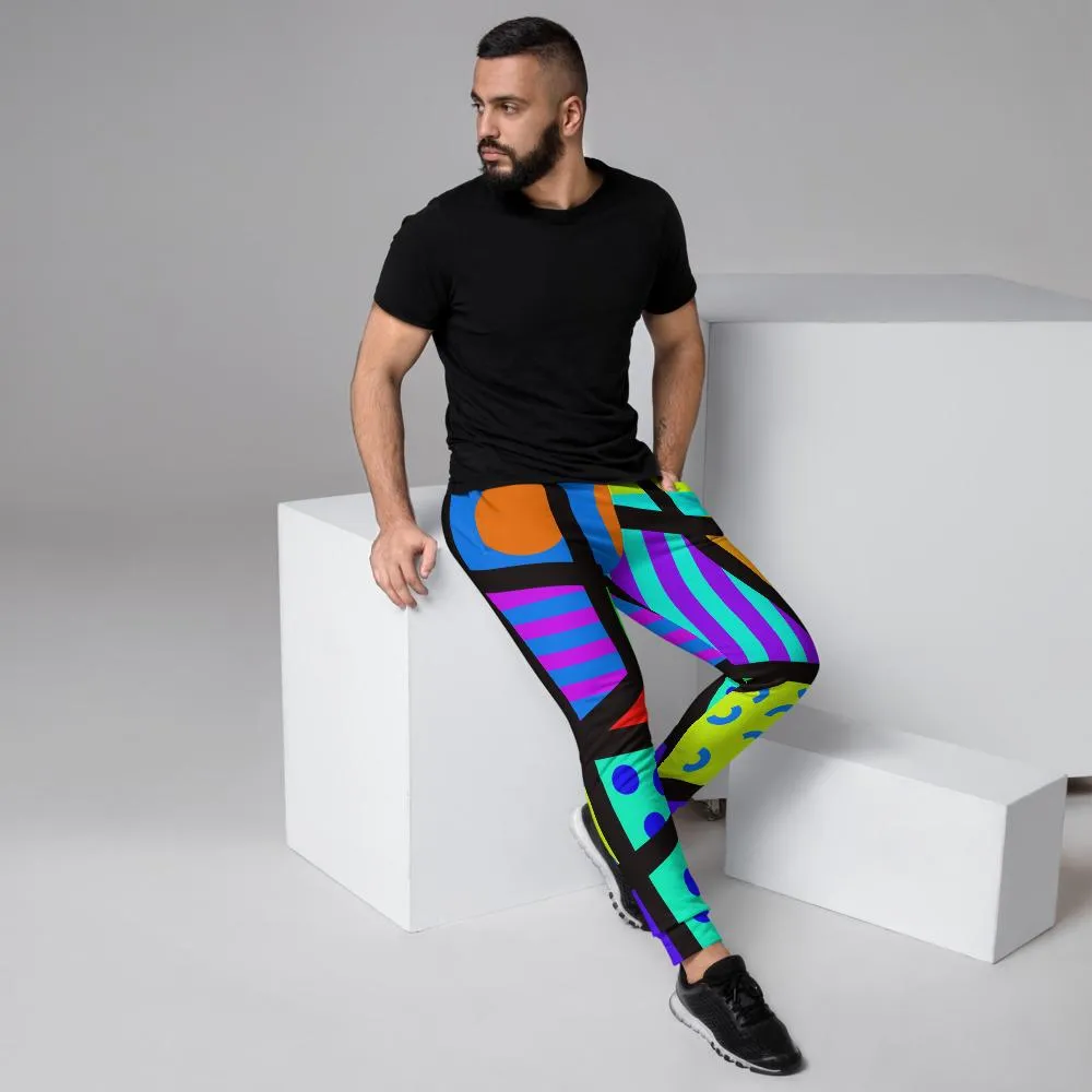 Mens Joggers, Memphis Harajuku Rainbow