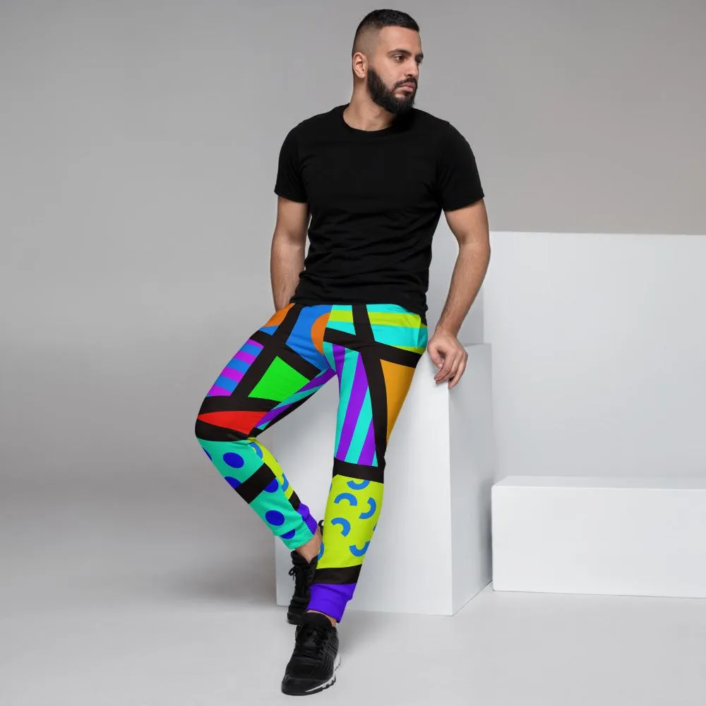 Mens Joggers, Memphis Harajuku Rainbow