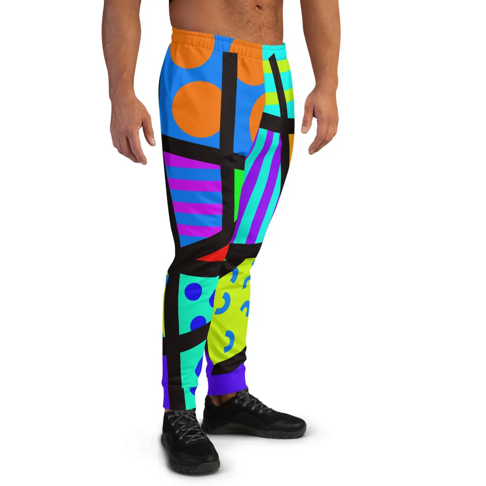 Mens Joggers, Memphis Harajuku Rainbow