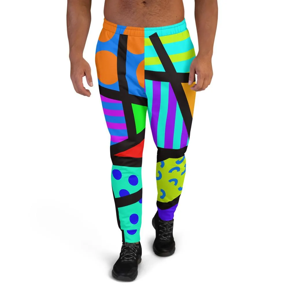 Mens Joggers, Memphis Harajuku Rainbow