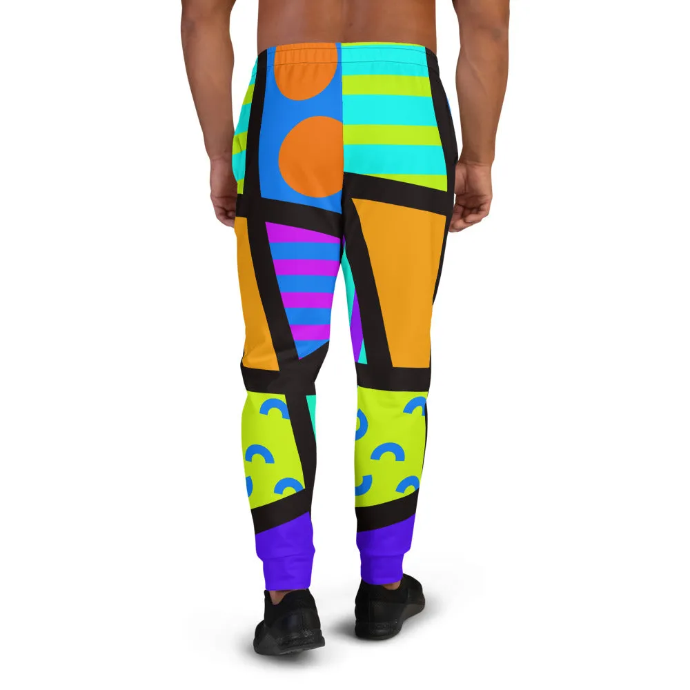 Mens Joggers, Memphis Harajuku Rainbow