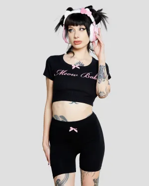 Meow Babe Baby~rib Crop Top