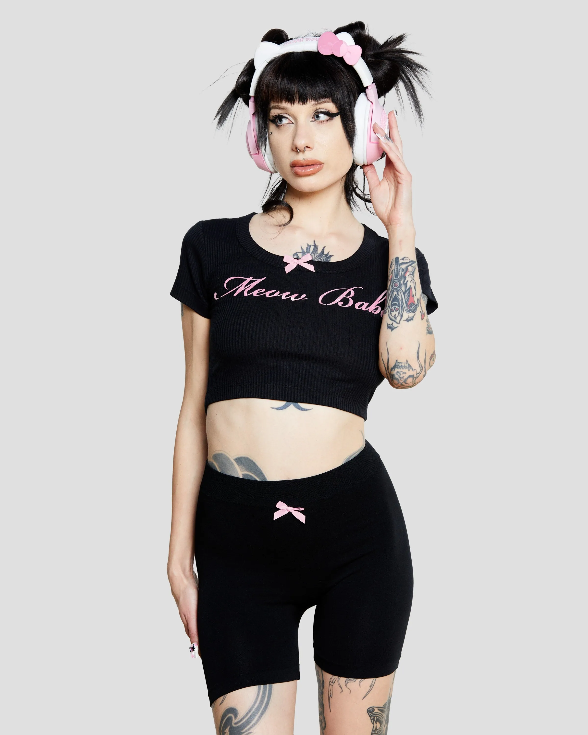 Meow Babe Baby~rib Crop Top