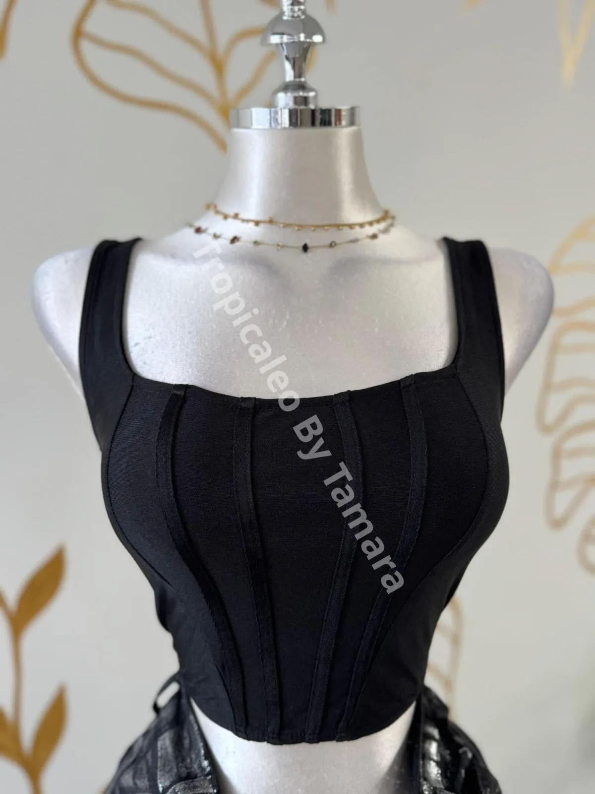 Metallic Cargo Denim Skort