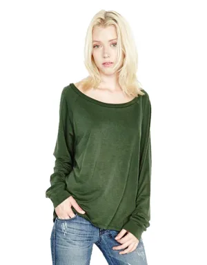 Michael Lauren Kelton L/S Crop Tee in Dark Moss and Navy