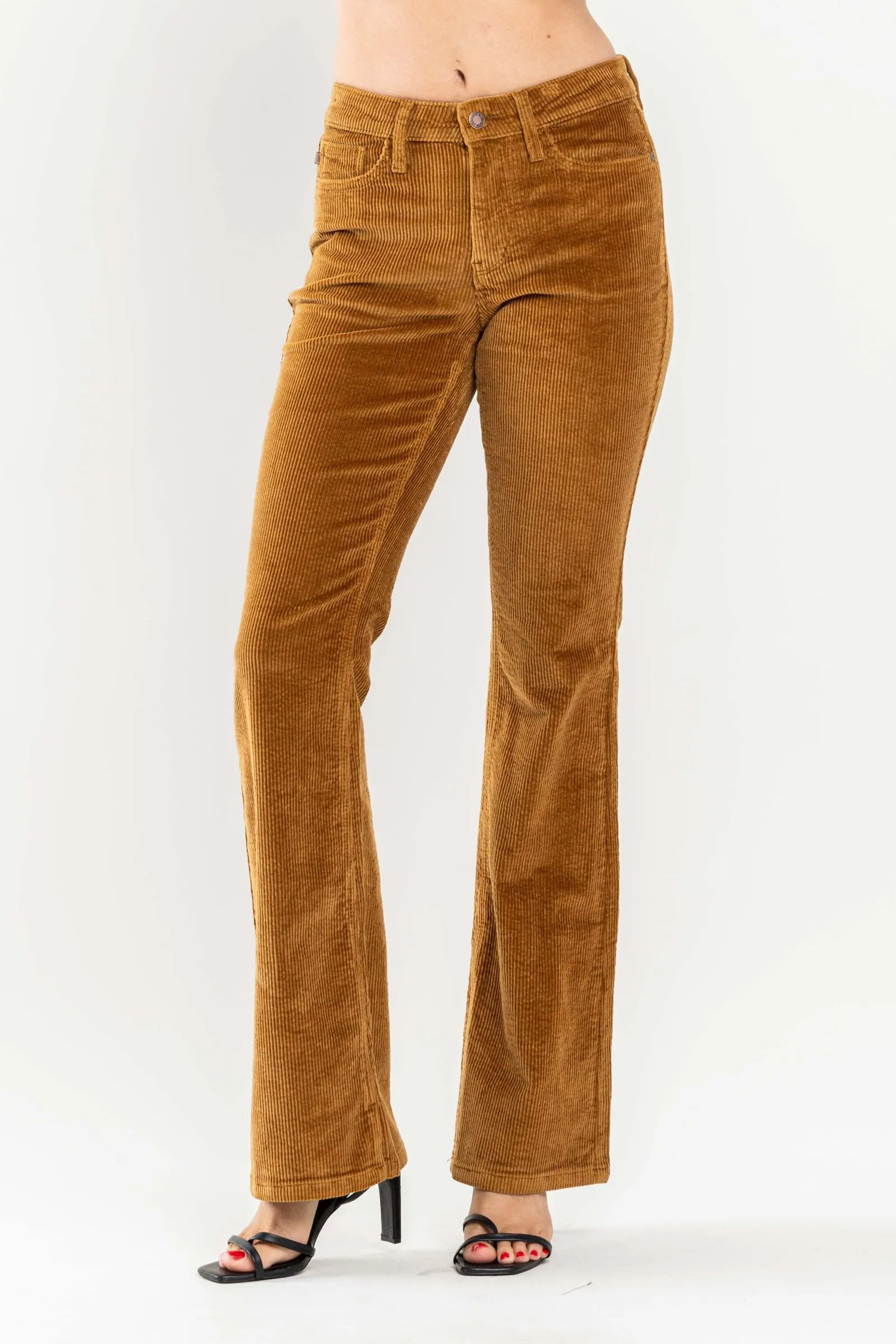 MIDRISE OVERDYED CORDUROY BOOTCUT BY JUDY BLUE - CURVY