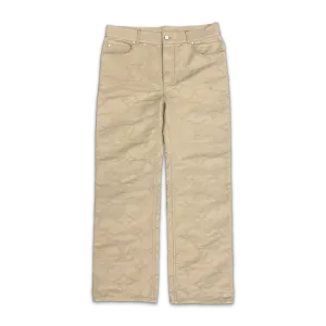 Monogram Embroidered Skate Pants "Greige"