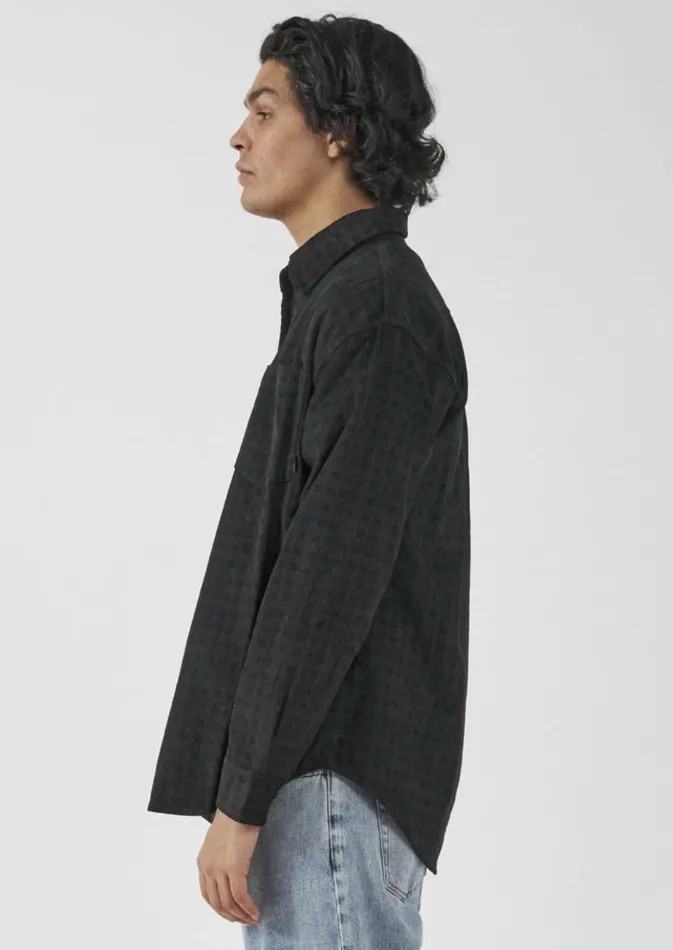 Moor Cord Long Sleeve Shirt - Black