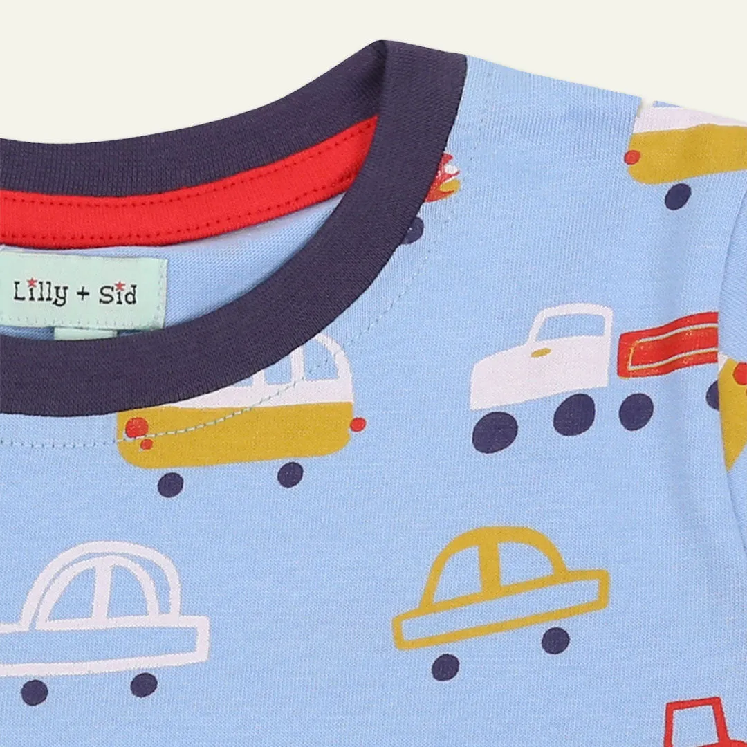 Multicoloured Car, Stripe Print And Plain T-Shirts - 3 Pack