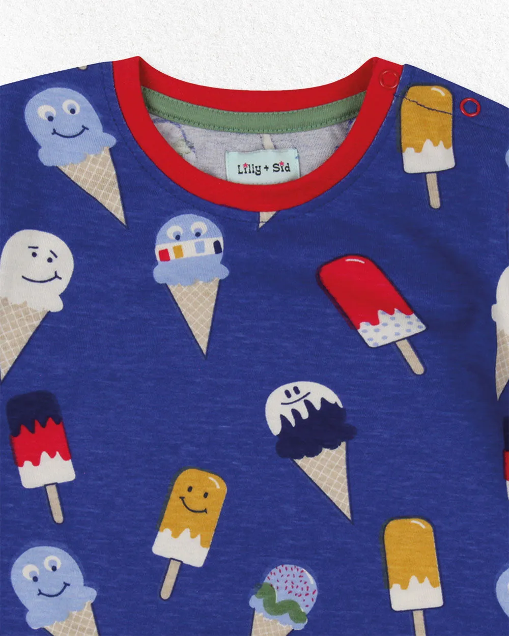 Multicoloured Happy Ice Cream Print Top & Jogger Set
