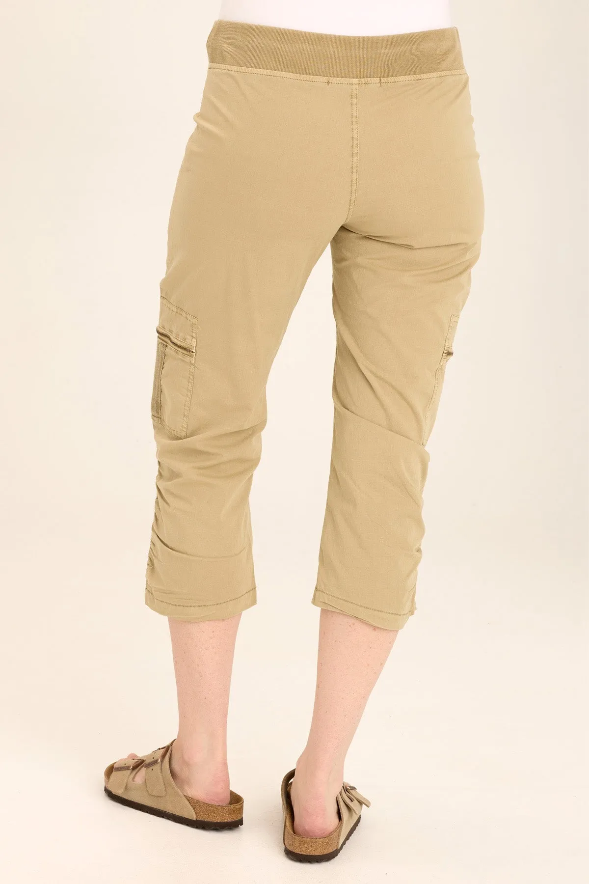 Nadia Pull-On Slim Cargo Crop