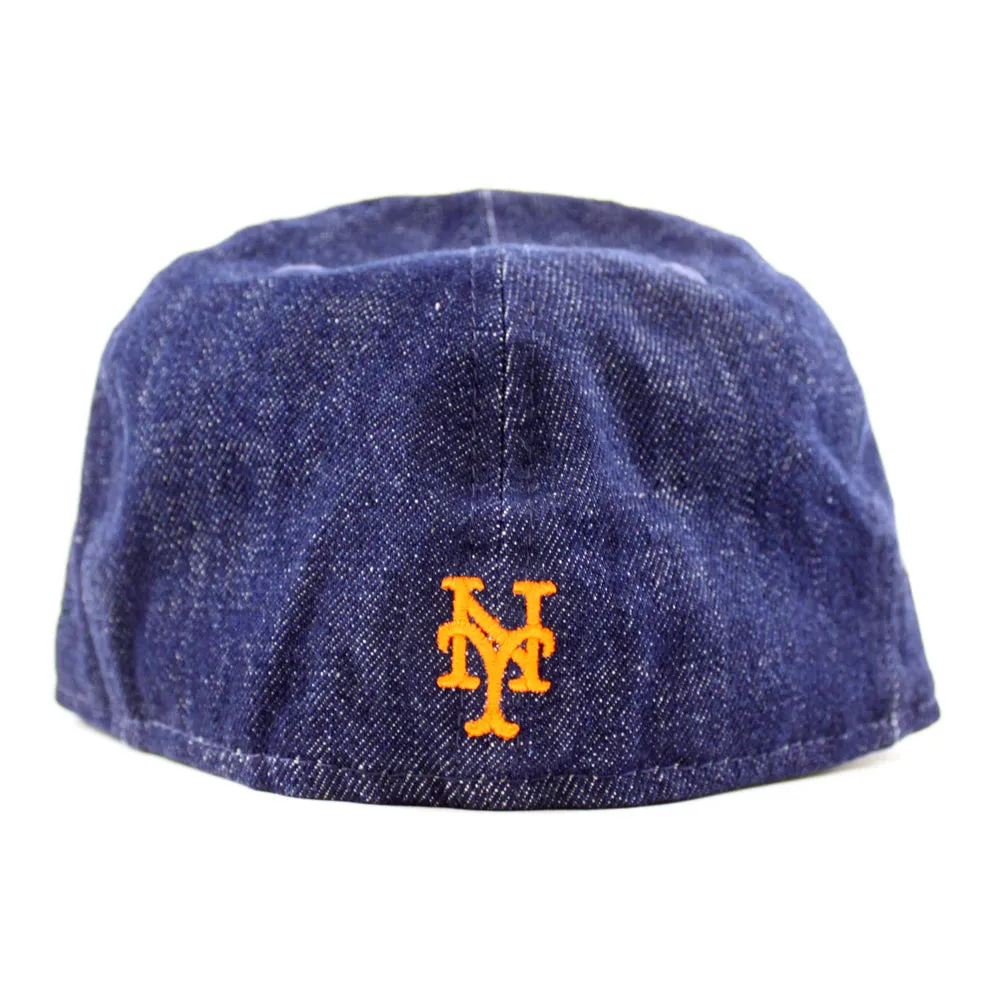 New York Mets Old Timers Day Patch New Era 59Fifty Fitted Hat (Navy Denim Black Corduroy Green Under Brim)