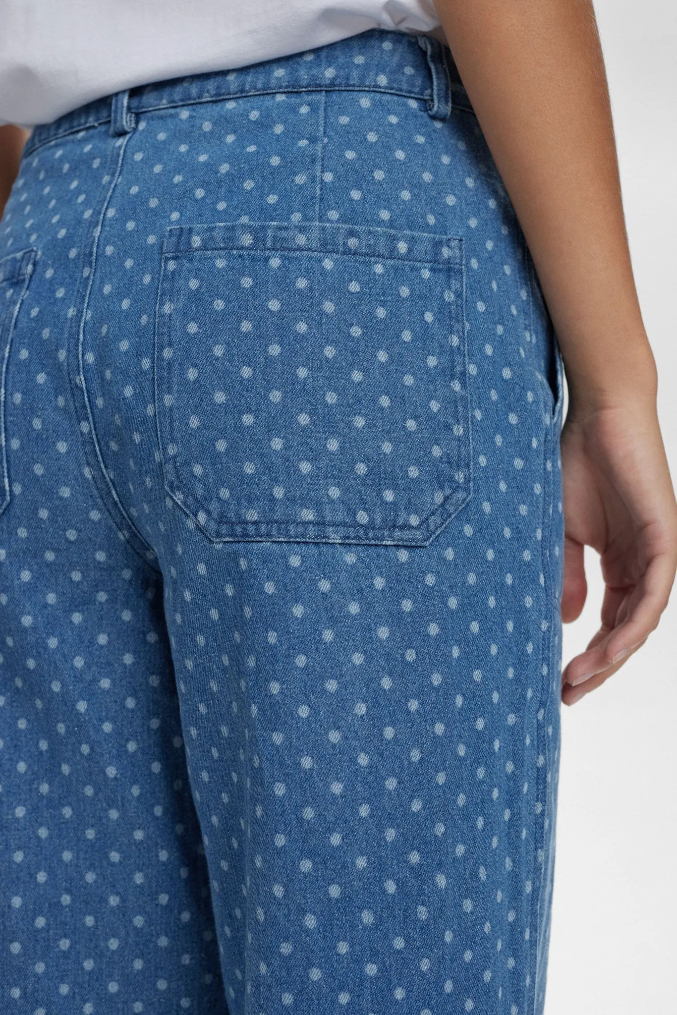 NUHADDIE PANTS - Medium Blue Denim