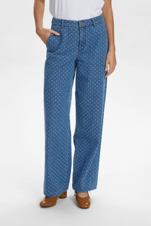 NUHADDIE PANTS - Medium Blue Denim