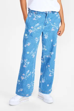 NUPETRA PANTS - Light Blue Denim