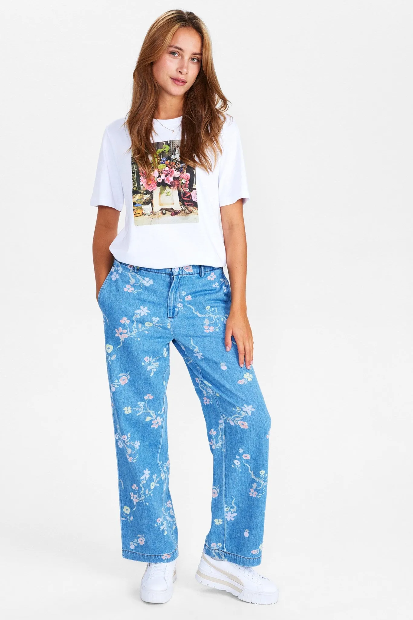 NUPETRA PANTS - Light Blue Denim