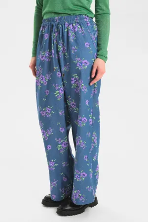NUPINA PANTS - Medium Blue Denim