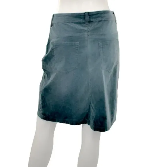 NWT Tailor Blue-Gray Velvet Midi Casual Dress Straight Pencil Skirt L 40 10-12