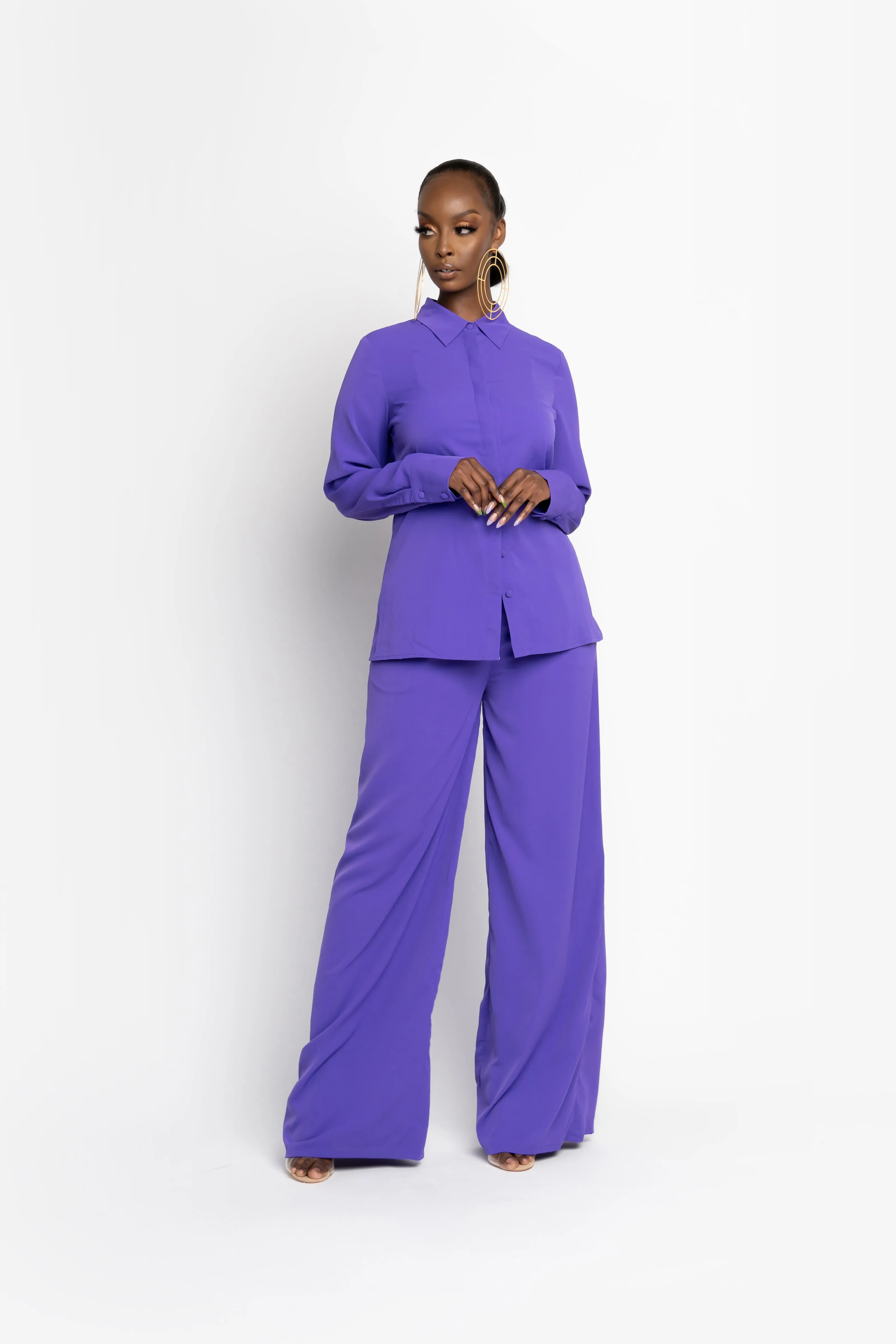 ORCHID PURPLE TIA button up shirt