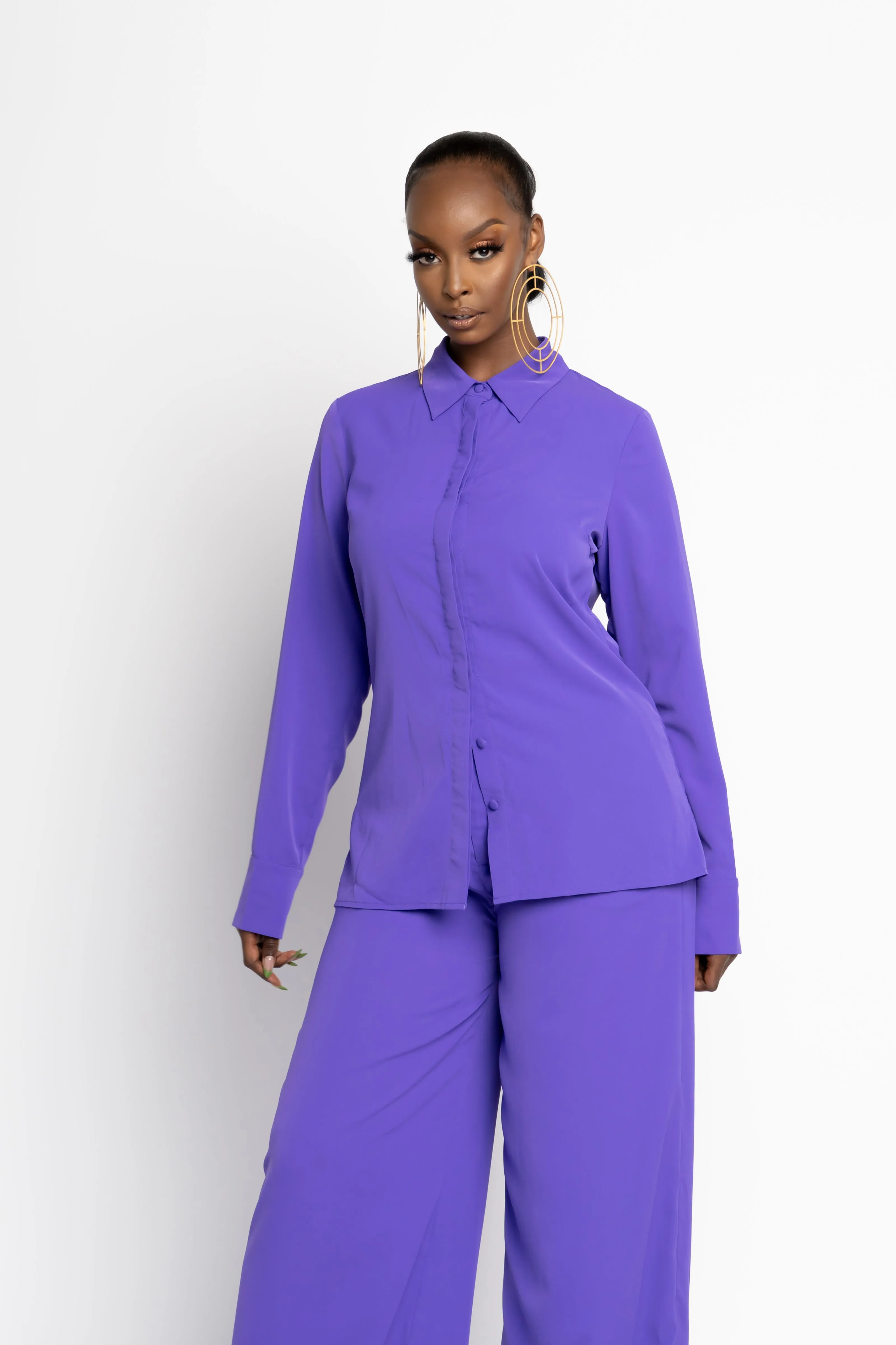 ORCHID PURPLE TIA button up shirt
