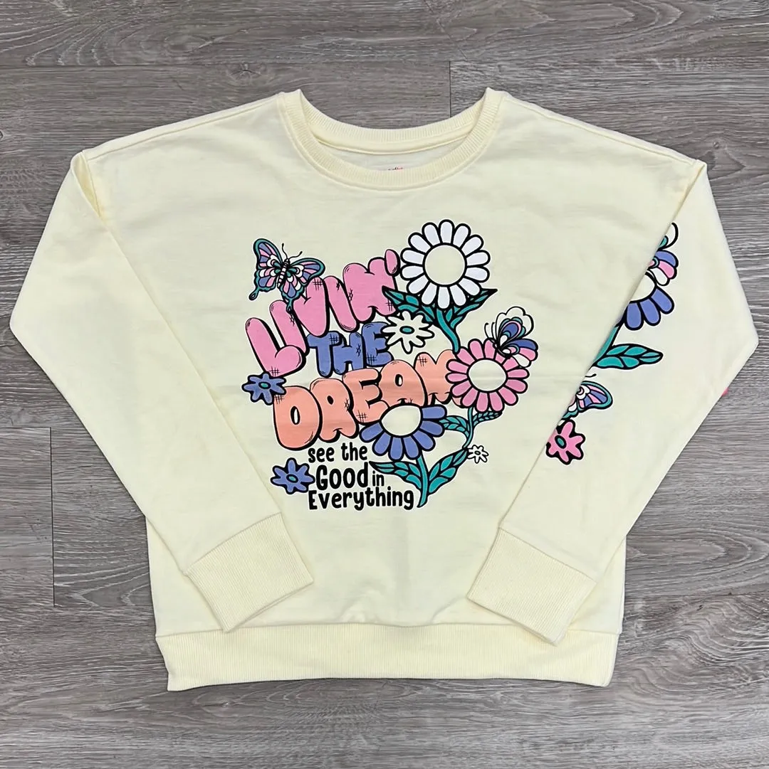 Paper Flower Living the Dream Graphic Sweatshirt - Pear Sorbet