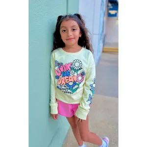 Paper Flower Living the Dream Graphic Sweatshirt - Pear Sorbet