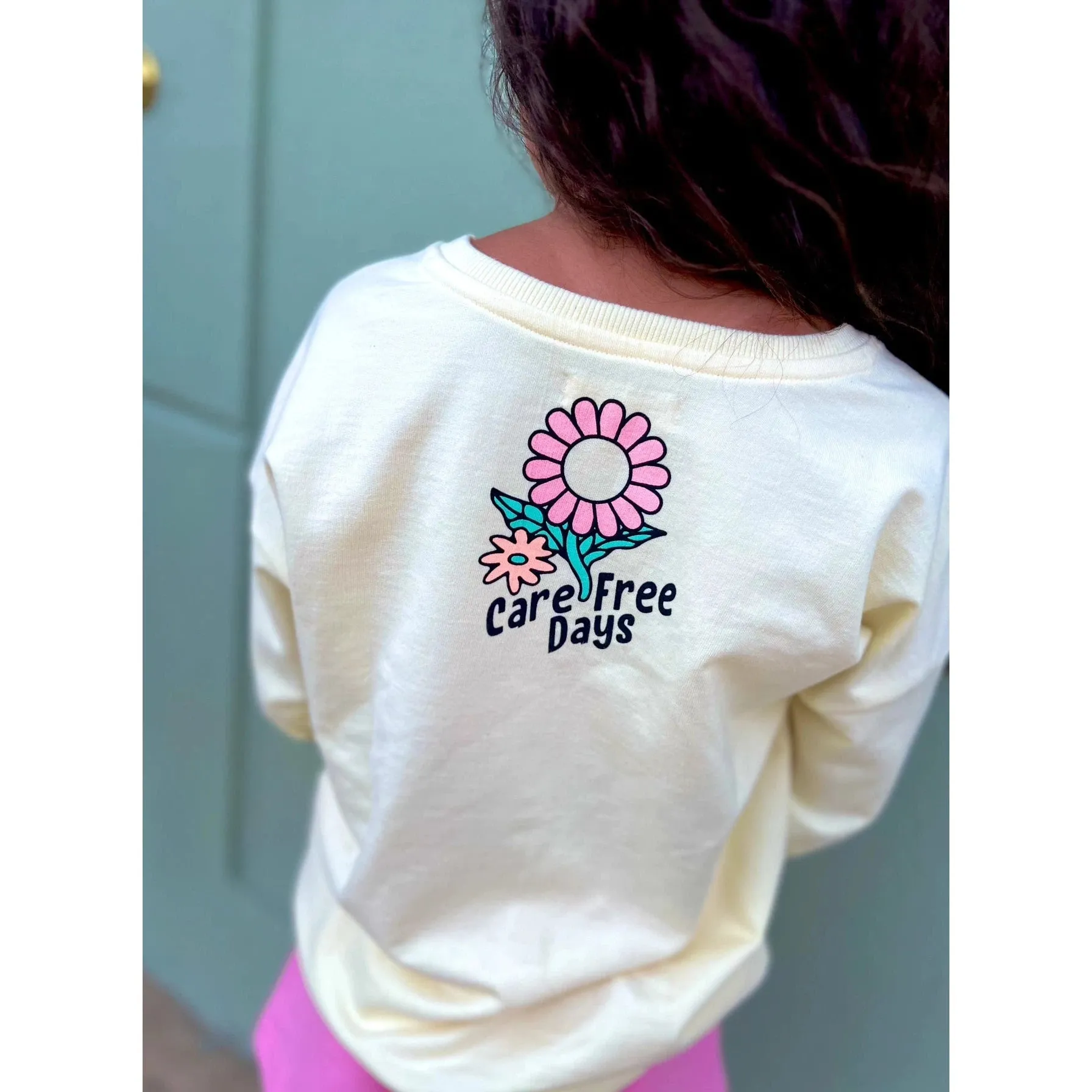 Paper Flower Living the Dream Graphic Sweatshirt - Pear Sorbet