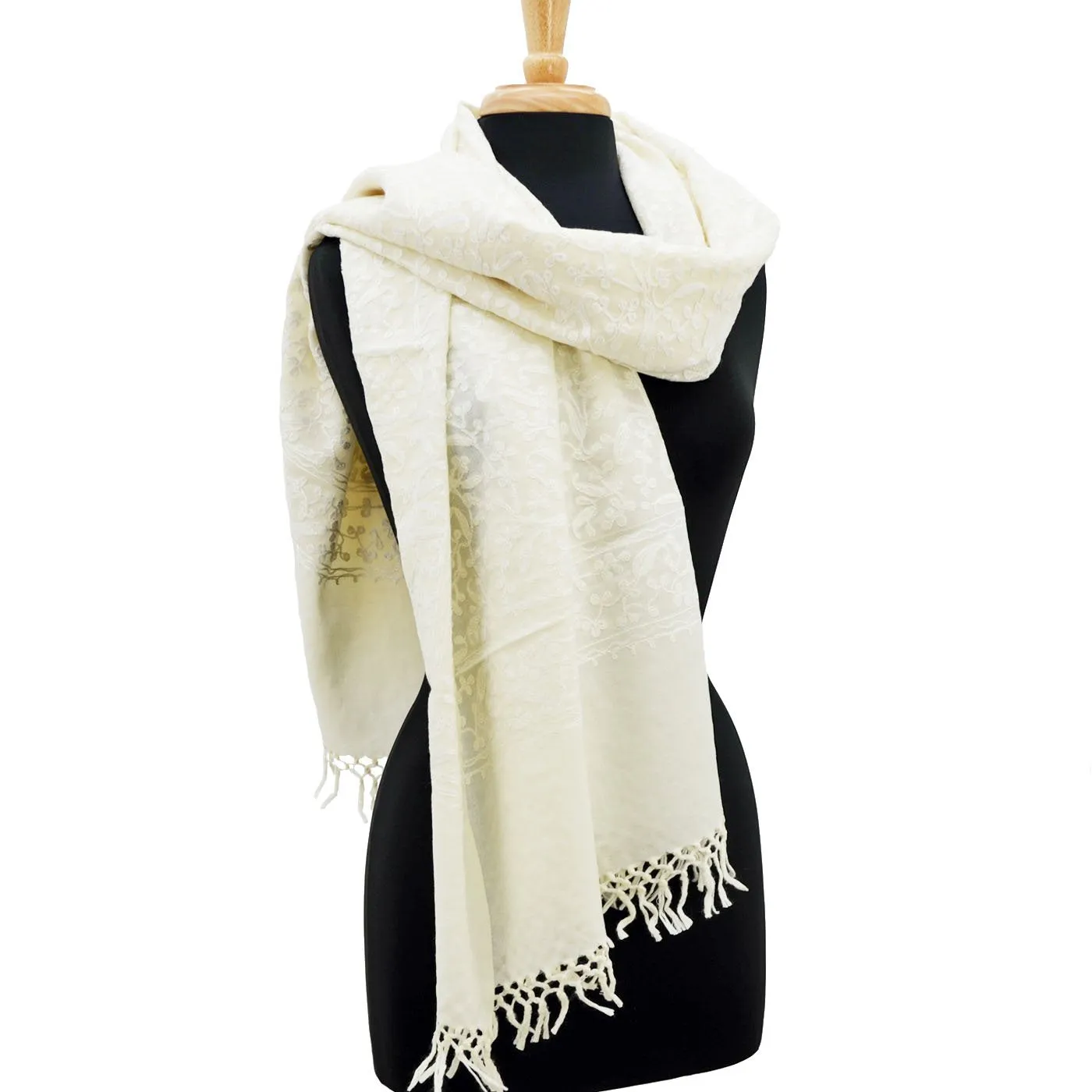 Penny Wool Embroidered Scarf