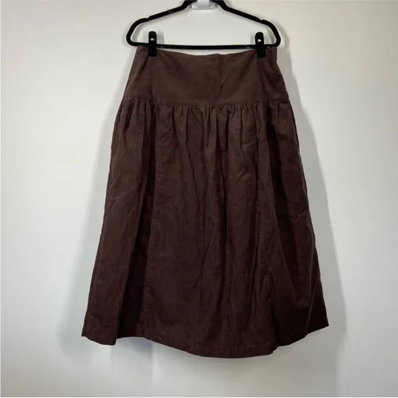 People Tree Skirt MARION Midi Button Front Corduroy Lagenlook NEW