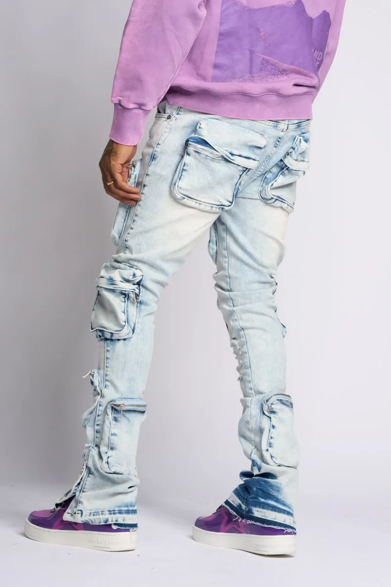 PHEELINGS JOURNEY TO GREATNESS FLARE STACK DENIM (LIGHT BLUE)