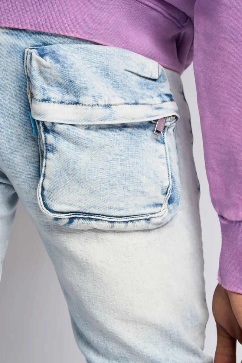 PHEELINGS JOURNEY TO GREATNESS FLARE STACK DENIM (LIGHT BLUE)