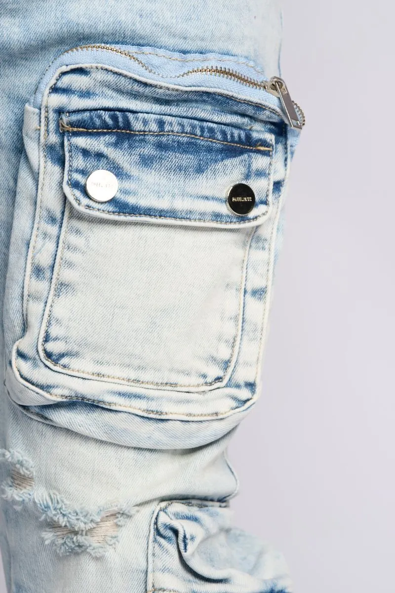 PHEELINGS JOURNEY TO GREATNESS FLARE STACK DENIM (LIGHT BLUE)