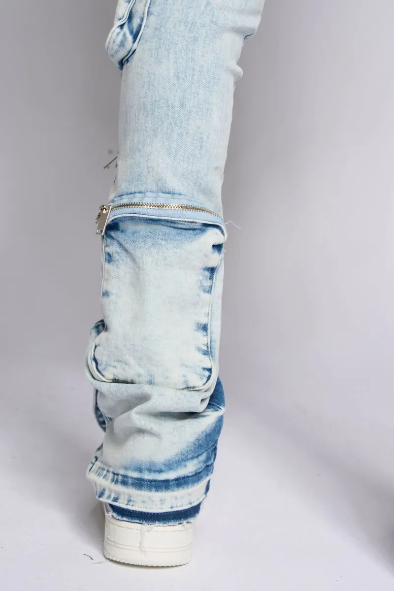 PHEELINGS JOURNEY TO GREATNESS FLARE STACK DENIM (LIGHT BLUE)