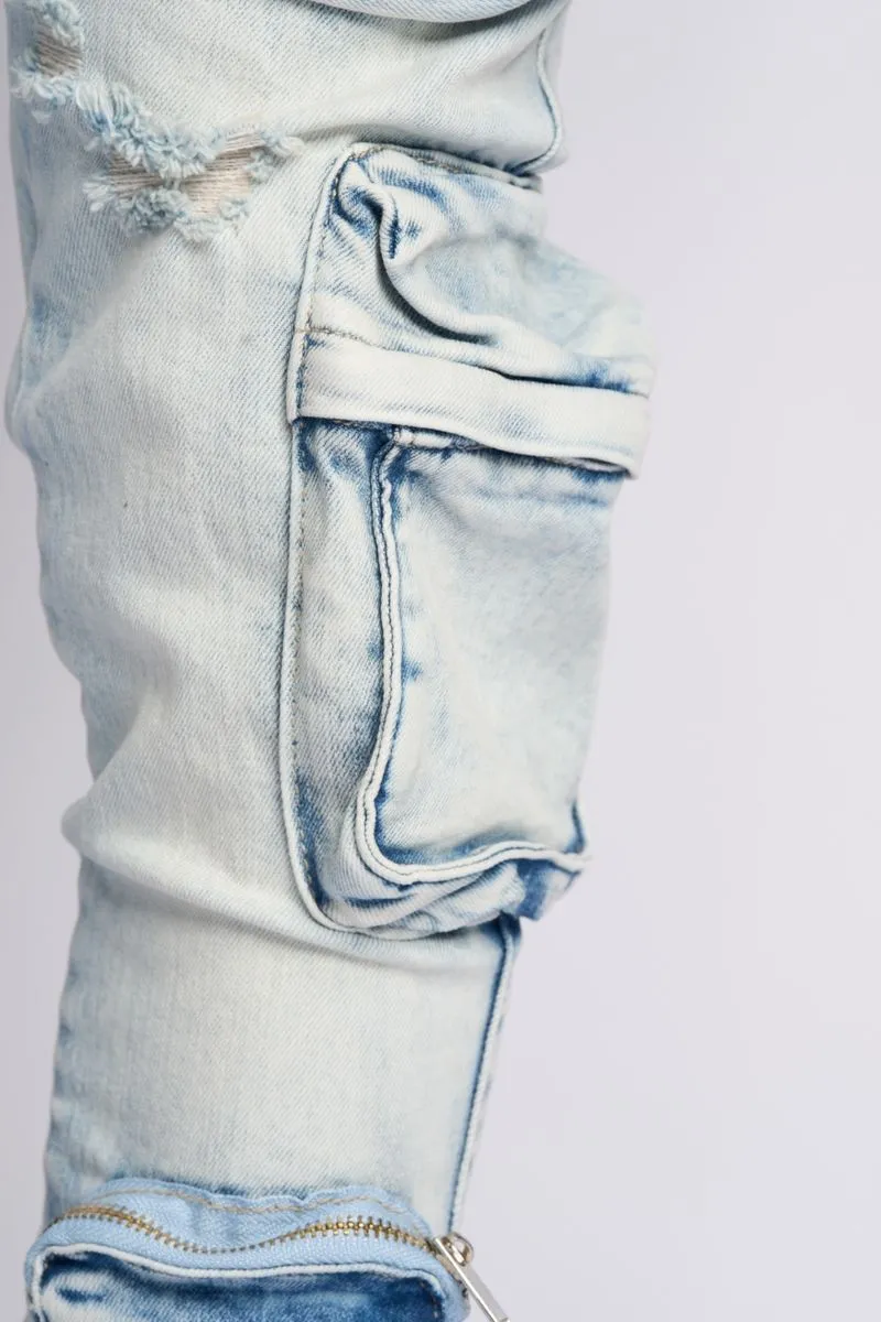 PHEELINGS JOURNEY TO GREATNESS FLARE STACK DENIM (LIGHT BLUE)