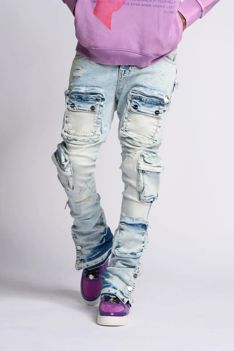PHEELINGS JOURNEY TO GREATNESS FLARE STACK DENIM (LIGHT BLUE)