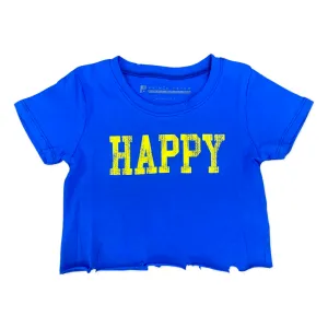 Prince Peter Tween Happy Face Crop Tee - Royal