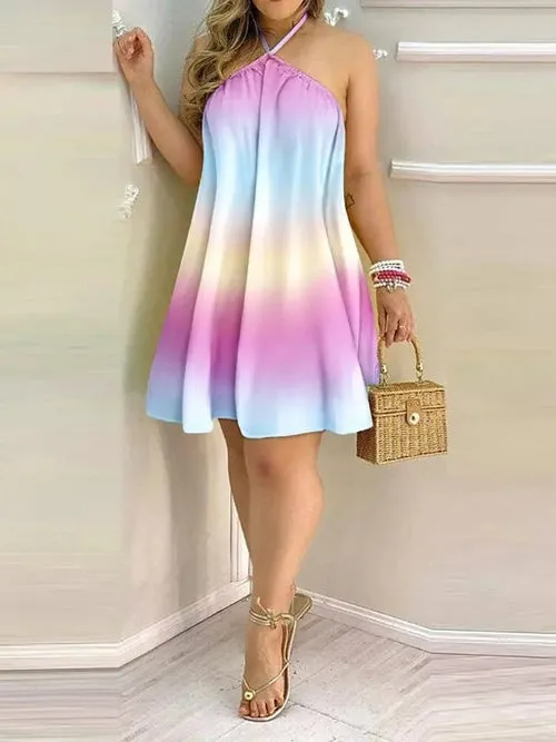 Print Backless Summer Dress