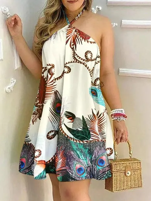 Print Backless Summer Dress