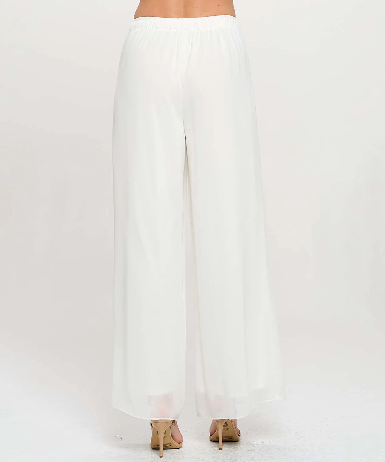 Pull On Chiffon Wide Leg Pant