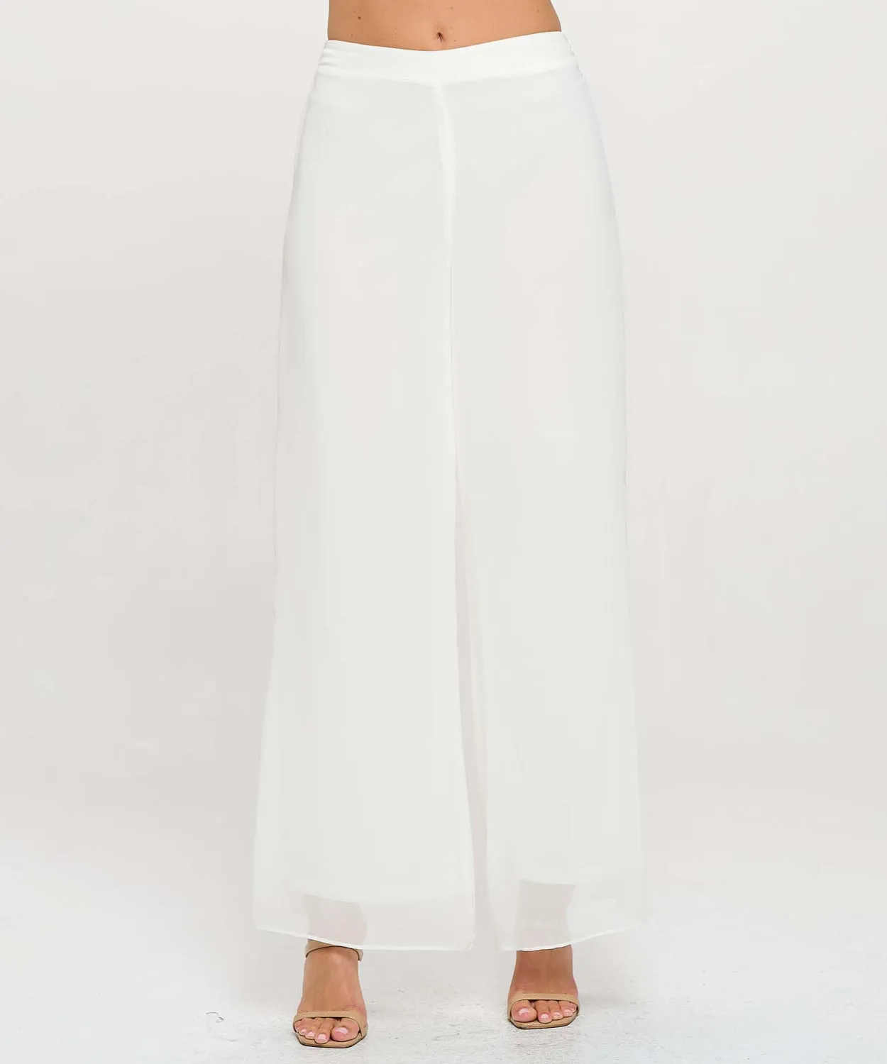 Pull On Chiffon Wide Leg Pant
